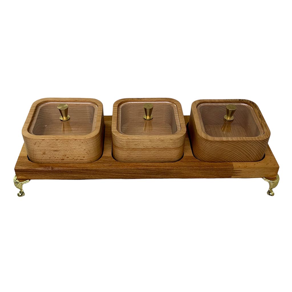 اردوخوری چوبی مدرن سه خونه پایه دار